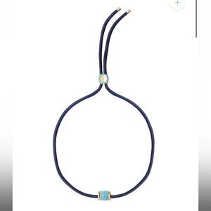 YVES NANO TURQUOISE AND LAB DIAMOND PARACORD NECKLACE, MARINE